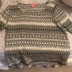 Black and White Aztec Blouse